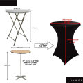 Minorista de lectores Black Cocktail Round Banquet Party Wedding Spandex Cubierta